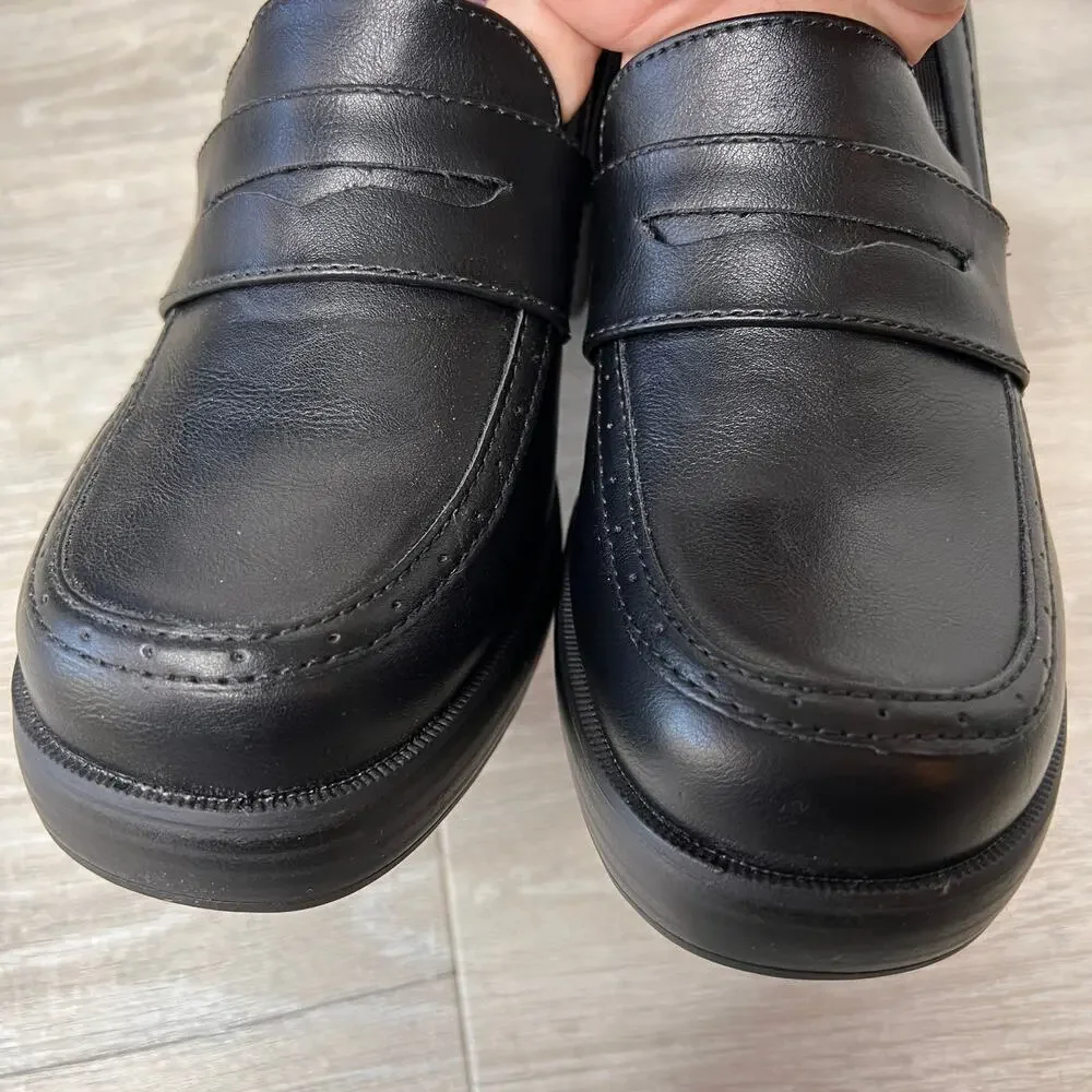 Jellypop Shoes Womens Size 10M Black Chunky Whitney Penny Loafers Block Heel